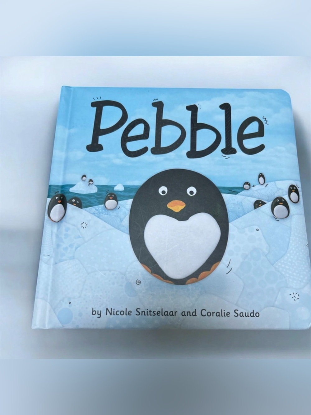 Pebble Children's Board Book - Light Blue Penguin Picture Book